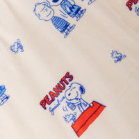 Close up of a Printed Peanuts 75th Anniversary Throw.
