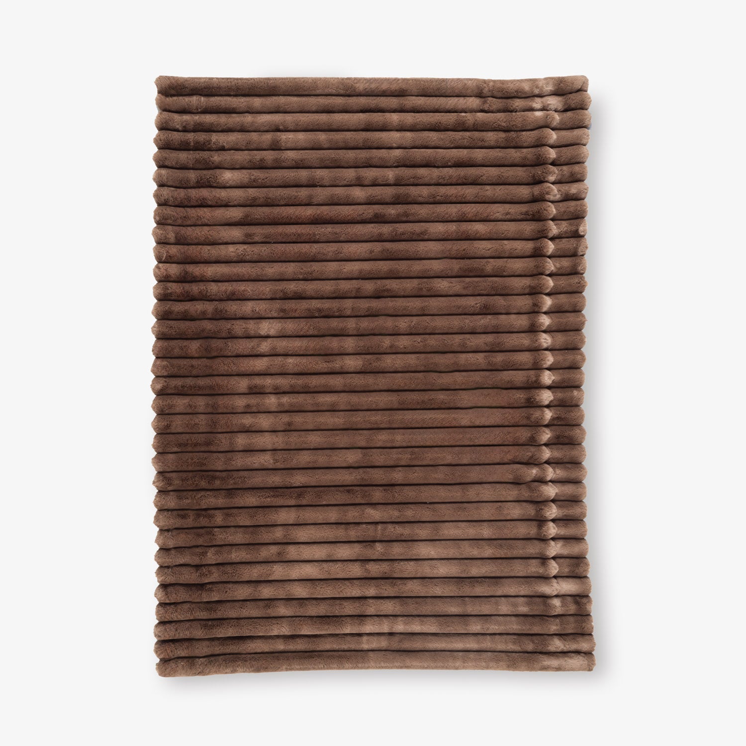 Brown textured throw on a white background