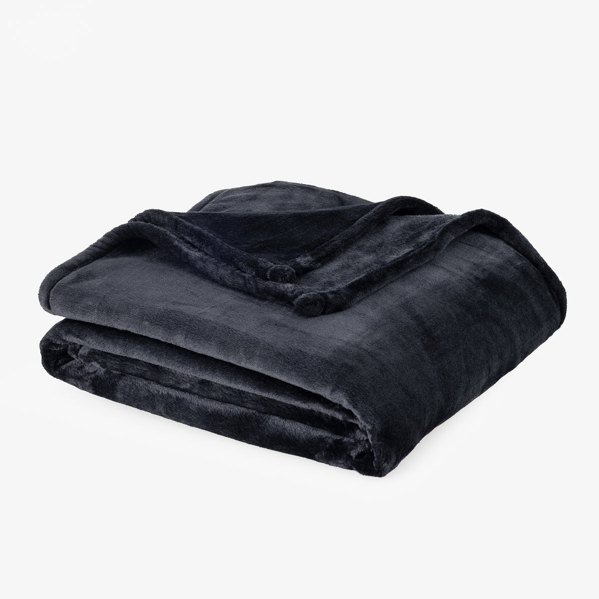 Premium VelvetLoft® Throw in Black, folded on a white background