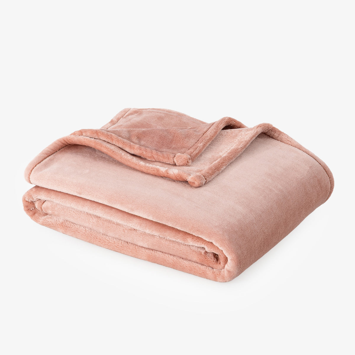 Premium VelvetLoft® Throw in Cafe Blush, folded on a white background