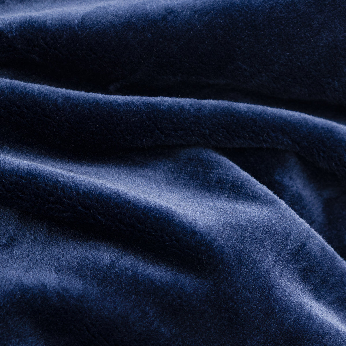 Close-up of Premium VelvetLoft® velvety plush in Midnight Blue