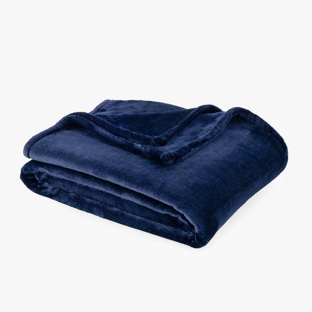 Premium VelvetLoft® Throw in Midnight Blue, folded on a white background