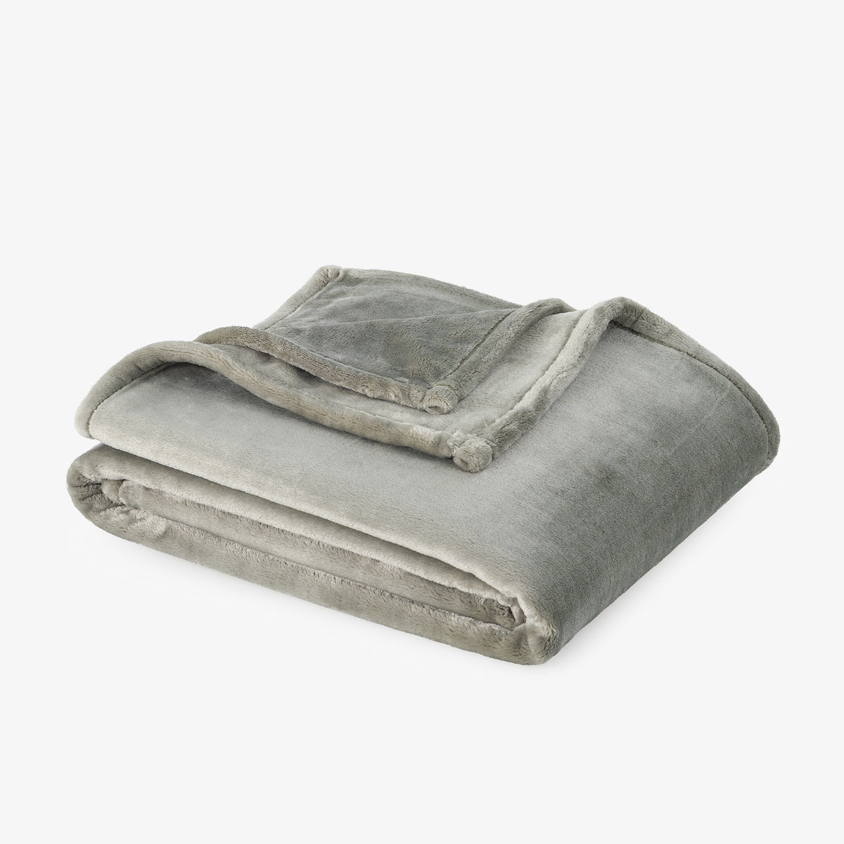 Premium VelvetLoft® Throw in Olive Shadow, folded on a white background