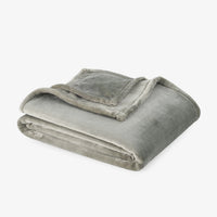 Premium VelvetLoft® Throw in Olive Shadow, folded on a white background
