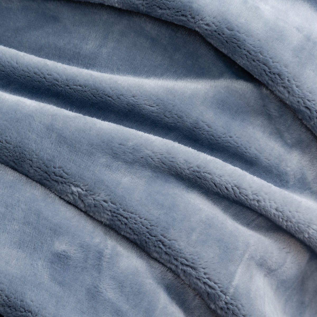 Close-up of Premium VelvetLoft® velvety plush in Polar Blue