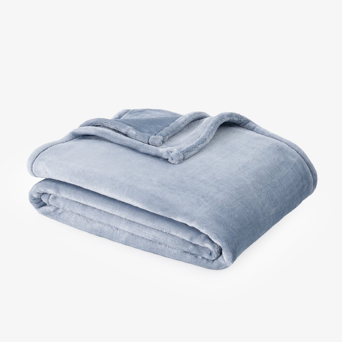 Premium VelvetLoft® Throw in Polar Blue, folded on a white background