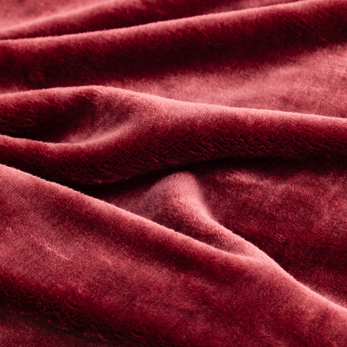 Close-up of Premium VelvetLoft® velvety plush in Roanoke Red