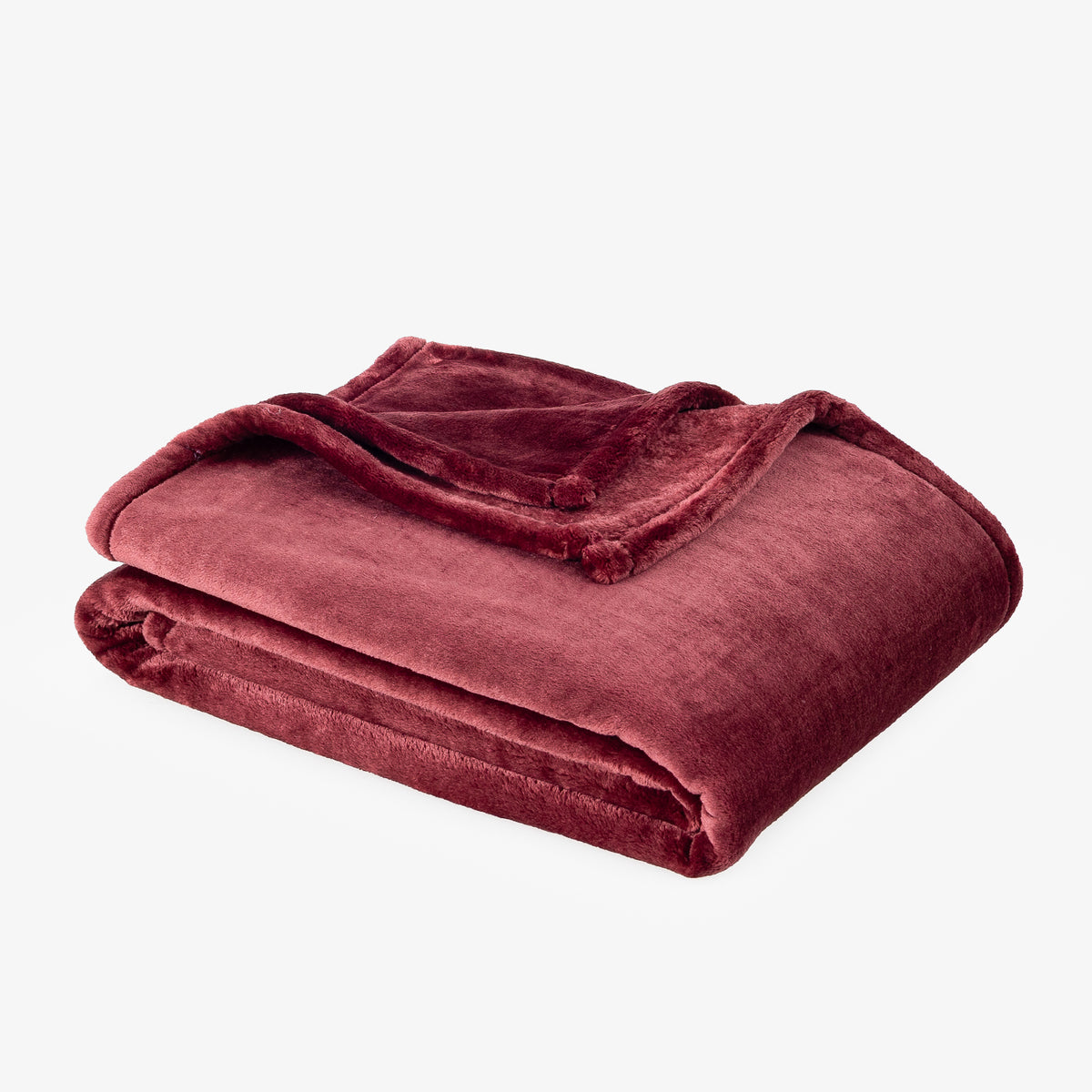 Premium VelvetLoft® Throw in Roanoke Red, folded on a white background