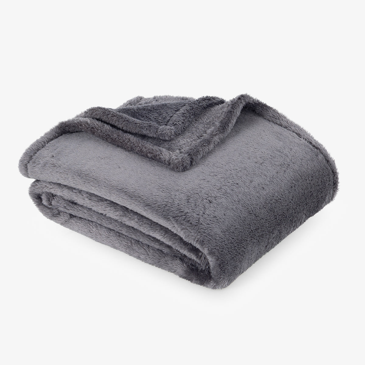Premium Extra-Fluffy™ Throw in Castle Rock, folded on a white background