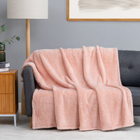Premium Extra-Fluffy™ Throw in Country Lane draped over a gray sofa in a living room