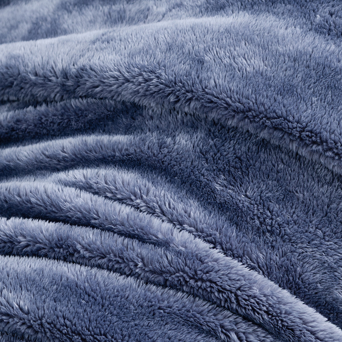Close-up of Premium Extra-Fluffy™ high-pile plush in Galaxy Blue