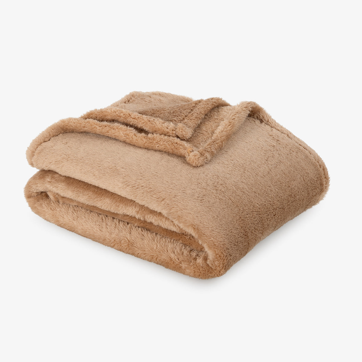 Premium Extra-Fluffy™ Throw in Prosecco, folded on a white background