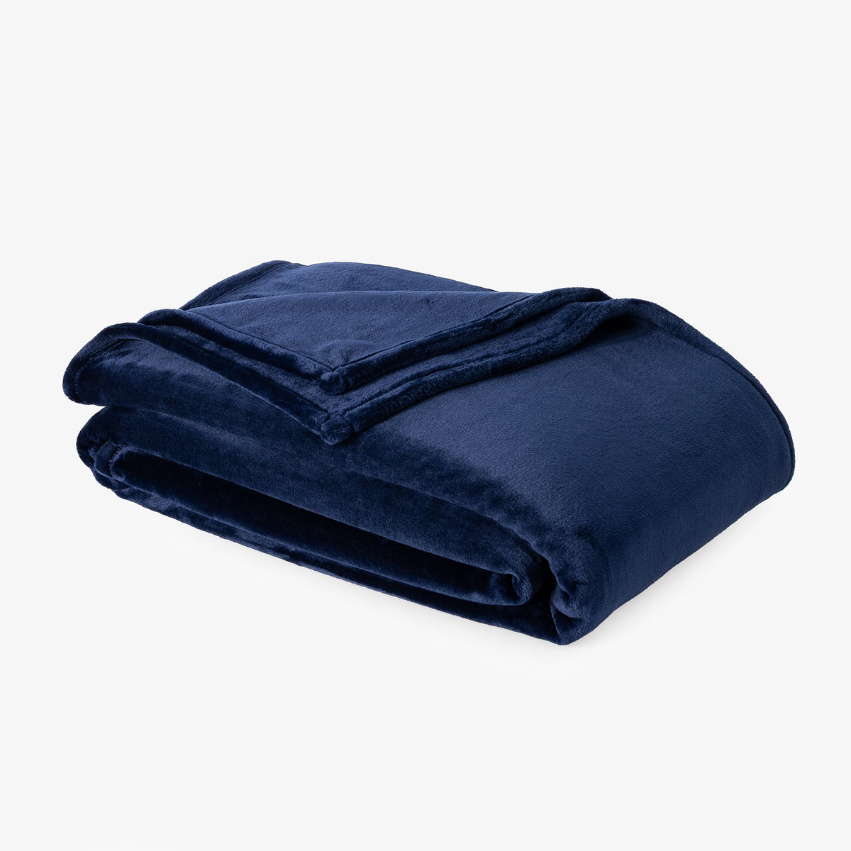 Premium VelvetLoft® Blanket in Midnight Blue, folded on a white background