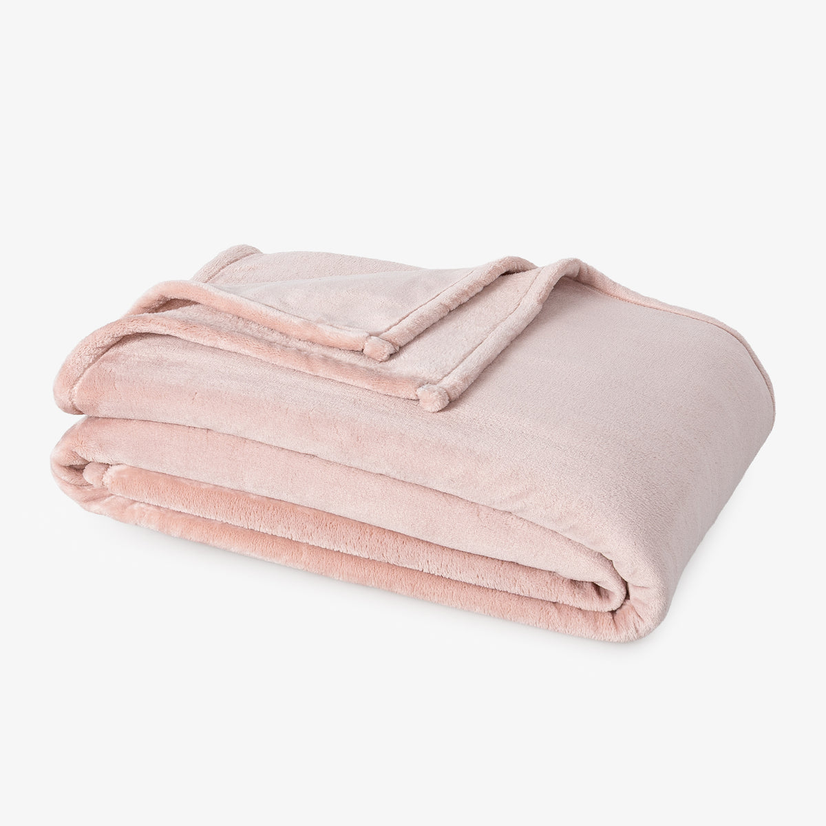 Premium VelvetLoft® Blanket in Rose Smoke, folded on a white background