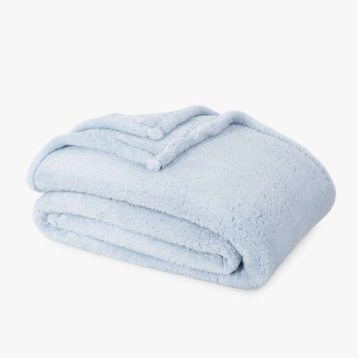 Premium Extra-Fluffy™ Blanket in Arctic Blue, folded on a white background