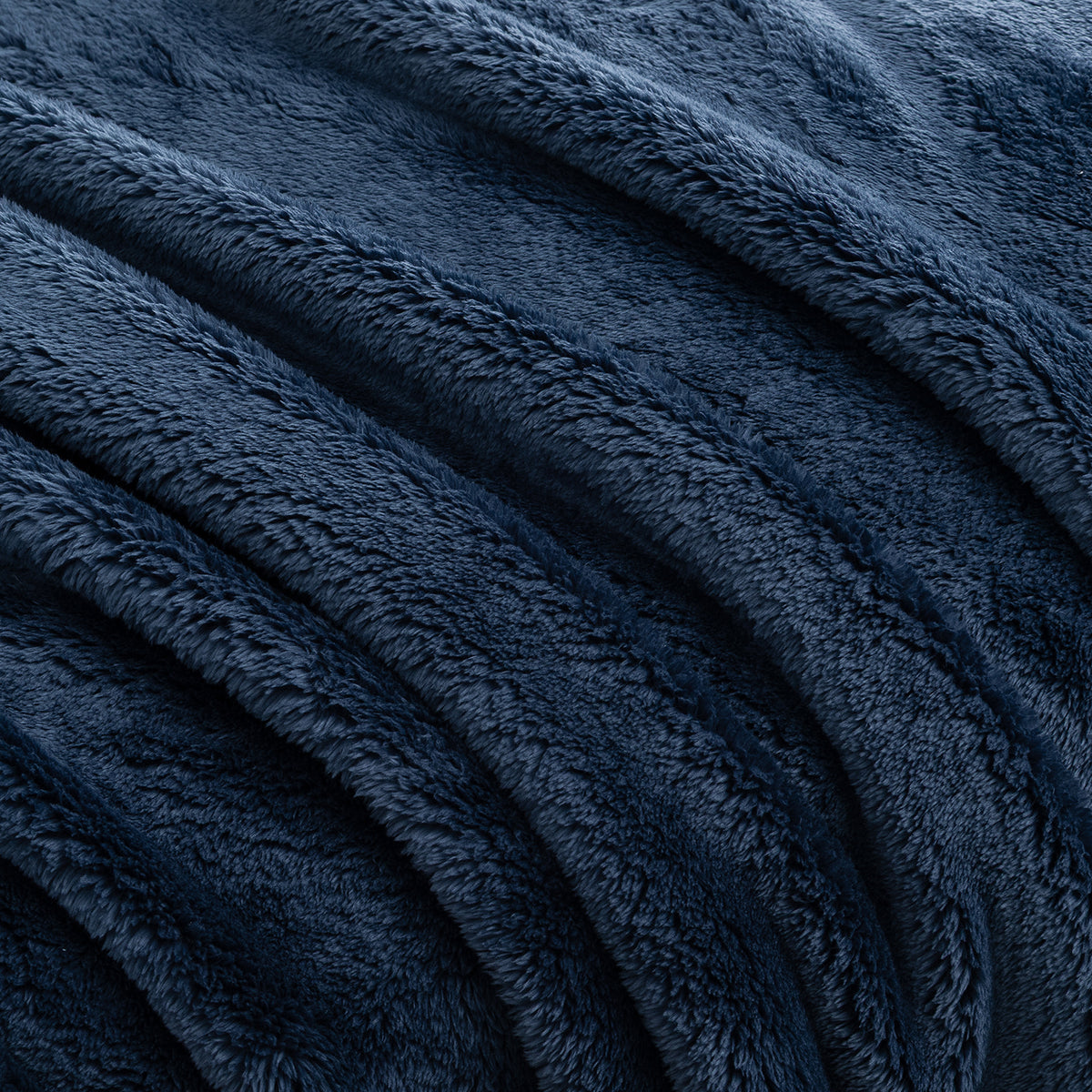 Close-up of Premium Extra-Fluffy™ high-pile plush in Historical Blue