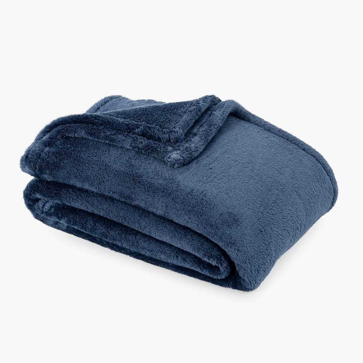 Premium Extra-Fluffy™ Blanket in Historical Blue, folded on a white background