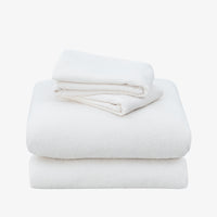 VelvetLoft® Plush Sheet Set in Cream, folded on a white background