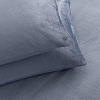 Close-up of VelvetLoft® Plush Sheet Set pillowcases in Galaxy Blue