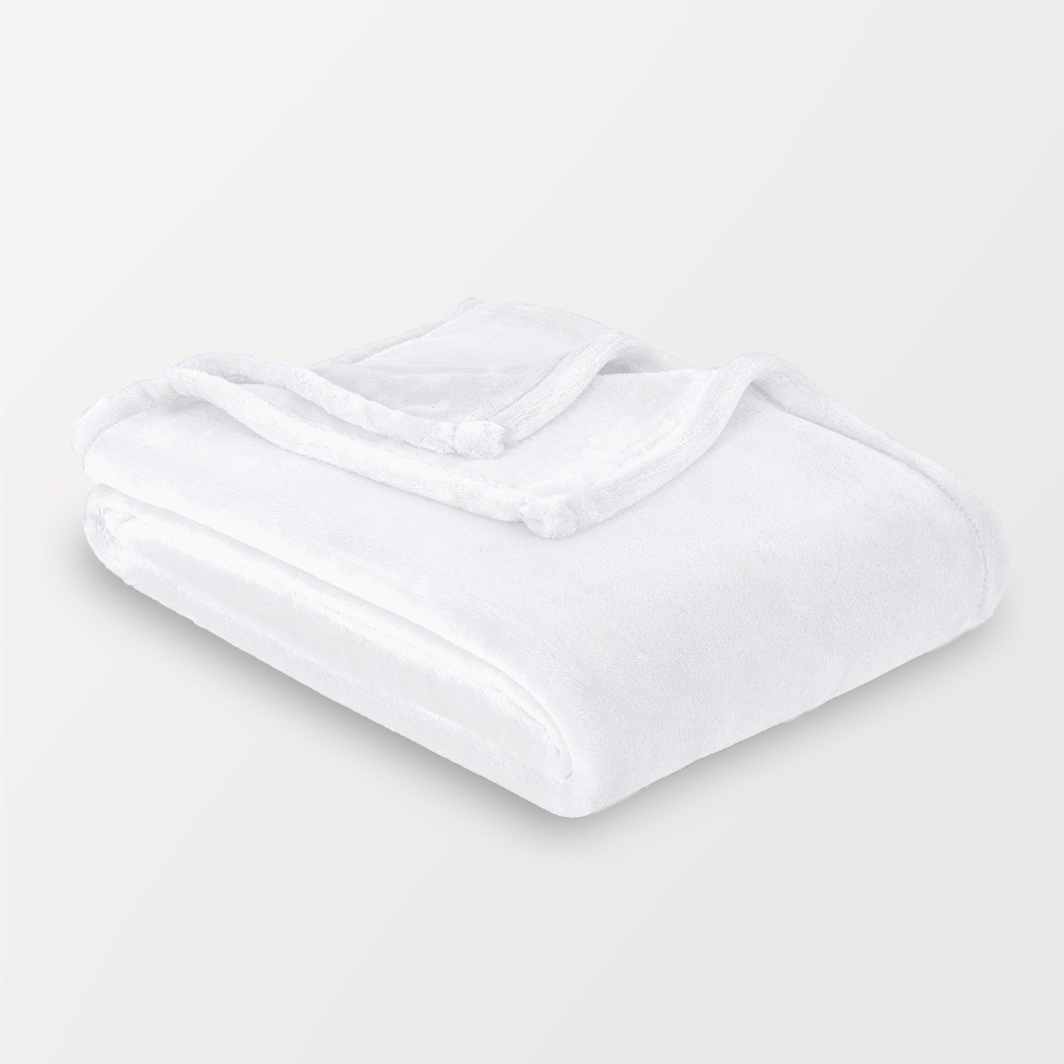 White blanket on a light gray background