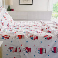 Video of our Peanuts Americana sheet set.